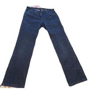 Eileen Fisher Organic Cotton Straight‎ Leg Denim Jeans Size Small Preppy Casual
